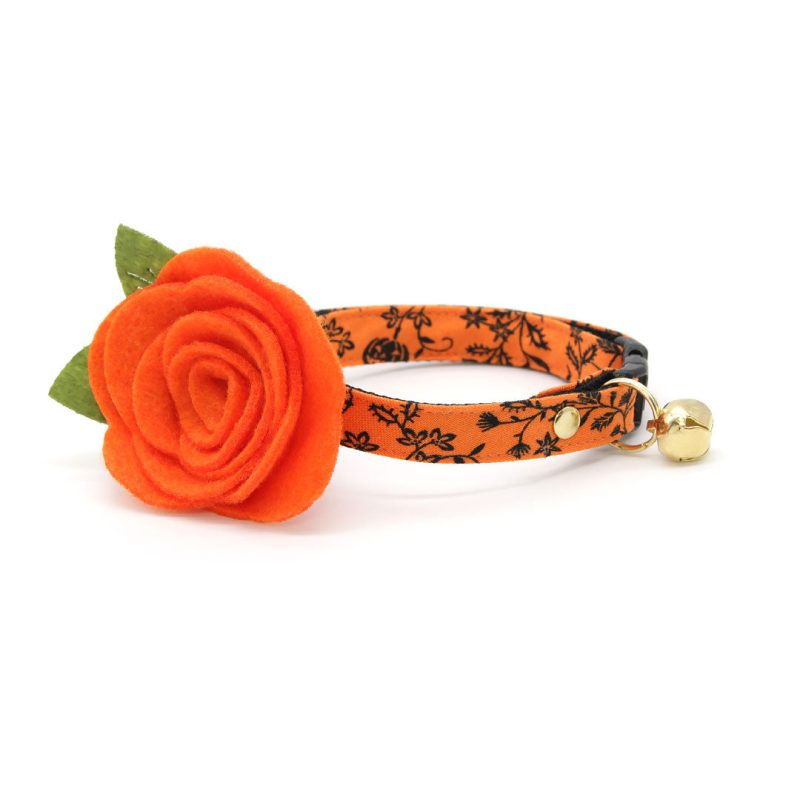 GothicHalloween 2022 FeltFlowerCollar PumpkinOrange