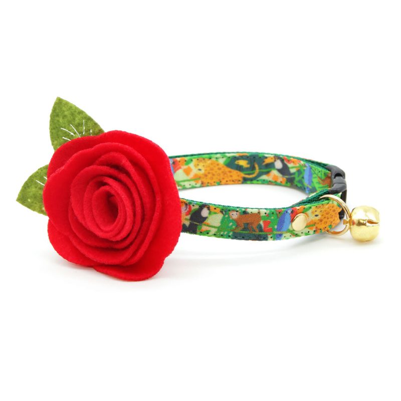 JungleVibes FeltFlowerCollar ScarletRed April2024