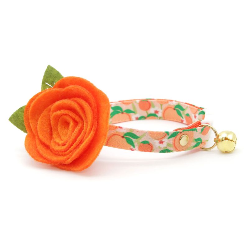 JustPeachy FeltFlowerCollar RoastedPumpkinOrange April2024