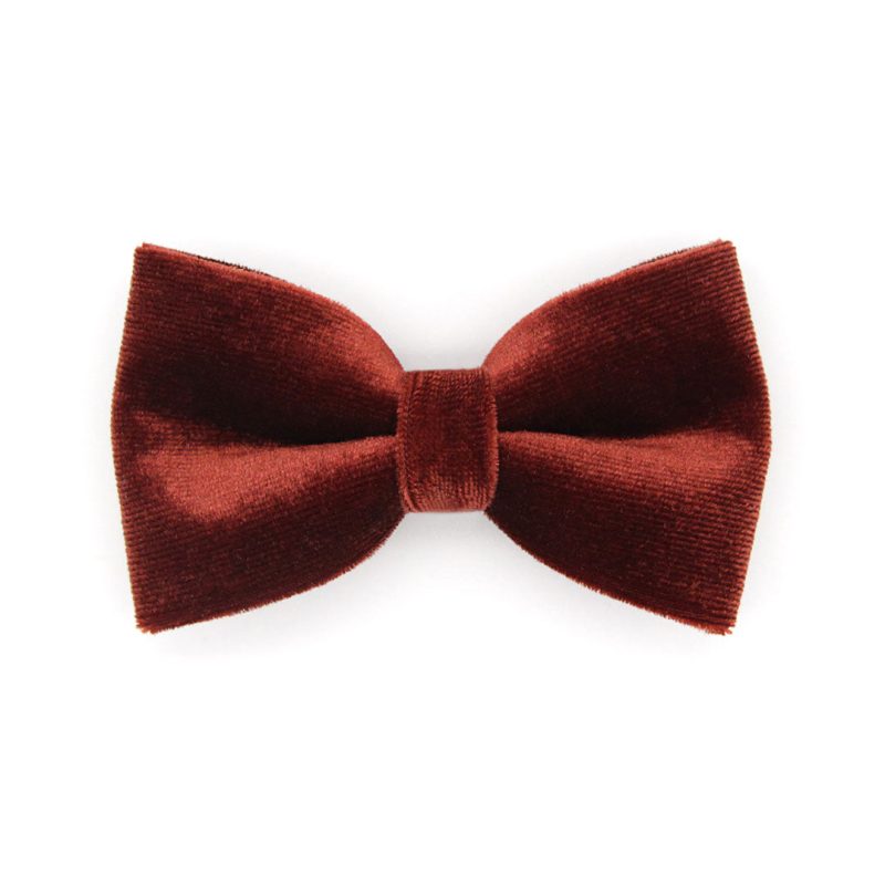 Mahogany Brown Velvet Bow Tie 11