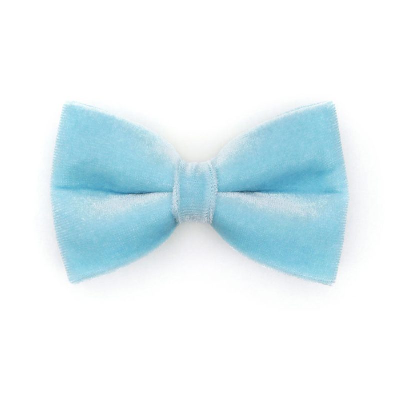 Velvet Frosty Blue Bow Tie NEW