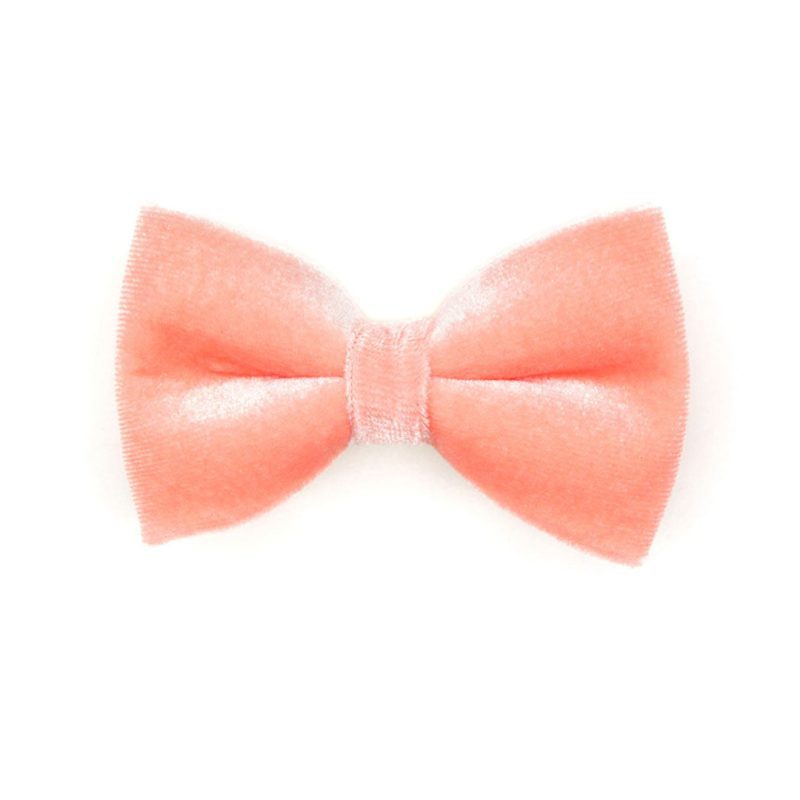 Velvet Peach Coral Pink Bow Tie NEW