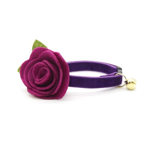 Velvet Royal Purple Felt Flower Collar Plum