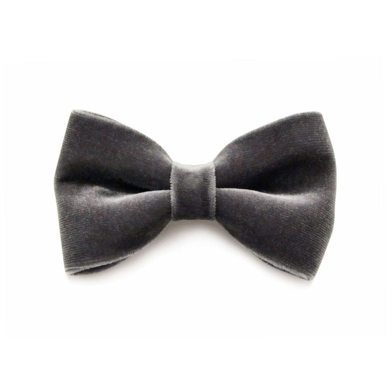 Velvet Storm Gray Bow Tie