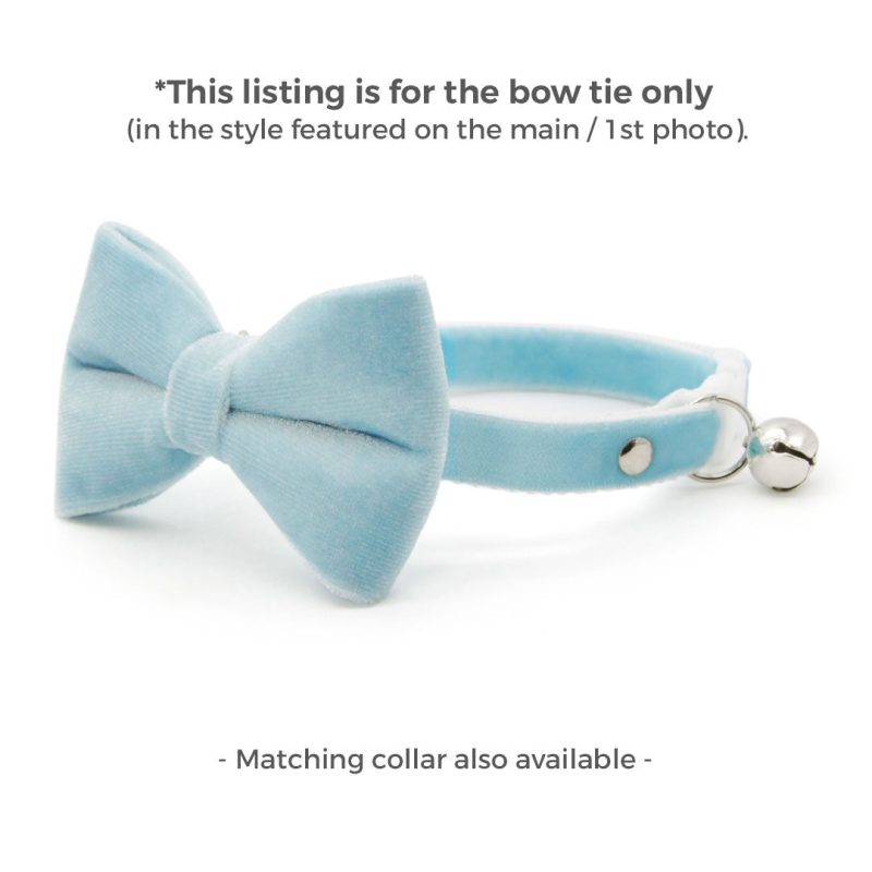 Velvet Frosty Blue Bow Tie Collar 2024 TEXT